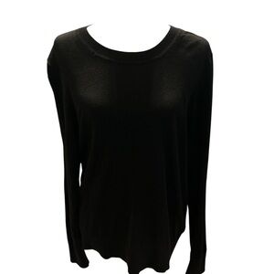Quince Black Long Sleeve Women's Crewneck Top